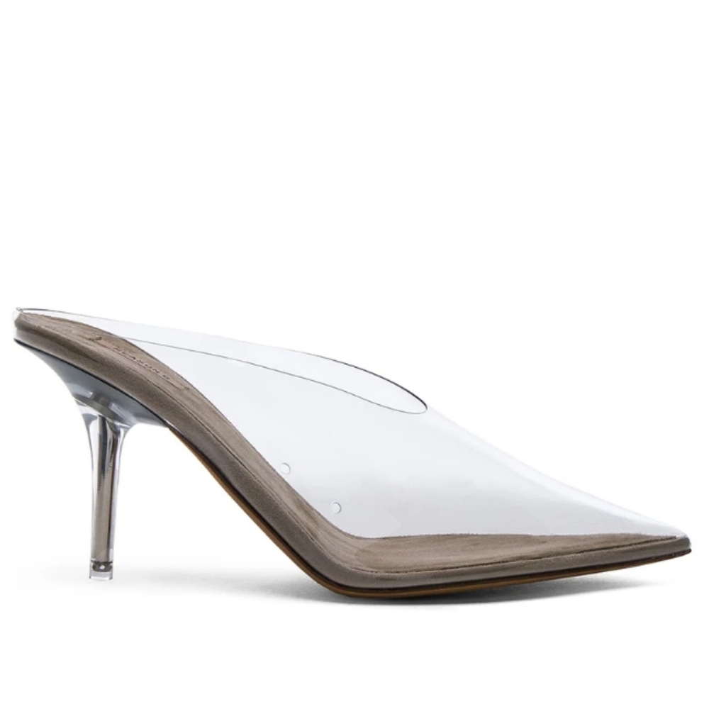 Yeezy Season 6 Clear Transparent PVC Lucite Heel Mules, Sz 37 (US women's 6) - Picture 2 of 16